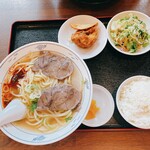 Sichuan Ranshu Ramen Gyuou Honjin Ekimae Ten - 蘭州ラーメンのランチセットです