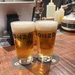 Pizzeria&Trattoria GONZO Meguro Ten - アサヒスーパードライ880円×2