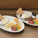 ルポ喫茶店 - ケーキプレート（チーズ、チョコ）