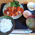 Shokujidokoro Sueki - 日替わり定食（鶏唐チリソース）700円