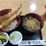 そば染 - 料理写真:あなご・えび天丼＋そば   1200円