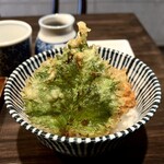 銀蕎麦國定 - 桜エビのかき揚げ丼‥揚げたサクサク感と程よい濃いタレ、海老のプリッとした食感と味が楽しめました