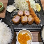 Tonkatsu Tadumura Daimaru Sapporo Ten - 霧島黒豚ひれかつ定食100g 2,180円＋海老フライ320円