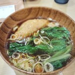 musashino udon AOMORIya - 少し食べてしまった「きつね汁もり」のつけ汁