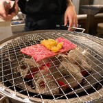 Yakiniku Izakaya Oniyanma Omiya Ten - おろしポン酢ロースは焼いてくれます