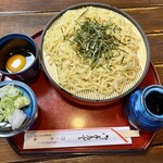 玉扇 - ざるラーメン「大」¥750・生たまご¥50