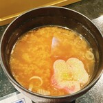 網元 伊豆 - 花の麩が入ったお味噌汁