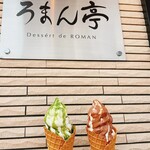 ろまん亭 - 料理写真:【左】抹茶ソース【右】チョコソース