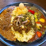 Cafe 豆うさぎ - 料理写真:あいがけ3種盛り薬膳カレー