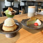 hachidori cafe - デザート、プリン、抹茶ゼリー、抹茶チーズケーキ