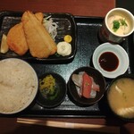 うまい寿司と魚料理 魚王KUNI - アジフライ定食