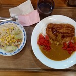 カレーショップ C&C - 三元豚ロースかつカレー750円が690円とサラダ100円