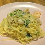 Bon Appetit Papa Nakano Ten - 海老と帆立 ほうれん草のタラコパスタ