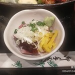 Jonetsu Seafood Sanbo - ニシンフライと鳥の唐揚げ定食と小鉢