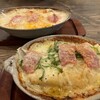 BON'S HOME - 手前がチーズ焼き、奥は連れ合いオーダーのよくばりグラタン