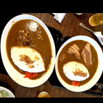 ゆんたく亭 - 左　ソーキカレー　右　ラフティカレー　byまみこまみこ