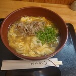 うどん 西浦 - 肉入りあんかけ卵とじうどん