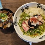 HAMACHO - 【限定】浜蝶式冷やし中華＋焼肉丼　1500＋500円