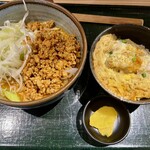 ラム新YOKOHAMA - 冷やしタンタンうどんとミニカツ丼のセット