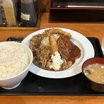 キッチン 男の晩ごはん - 男のDX定食　ご飯特盛