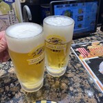 廻る寿司 めっけもん - 生ビール（572円）でカンパーイ！