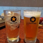 258958884 - 生ビールと梅酒サワー