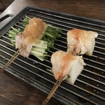 Osaka Kushiyaki Kushi Ikka Umeda Higashitori Ten - 豚肉と水菜のおろしポン酢・山芋のささみ巻き