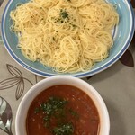 東中野イタリアングラート - 看板メニュー「つけ麺スパゲッティ」