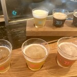 クラフトビアバル　IBREW - ふたり仲良く♪ IBREW BEER FLIGHT・3種飲み比べ (◍ ´꒳` ◍)b