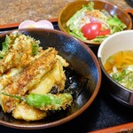 麺文 - 料理写真:2023年7月　穴子天丼定【税込1000円、夜は+100円】