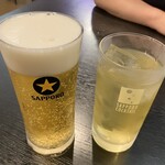 中華ダイニング 葵花 - まずはﾋﾞｰﾙとｼﾞｬｽﾐﾝ茶