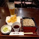 Goma Soba Yakumo Sapporo Kokusai Biru Ten - 八雲呑みセット 1300円