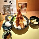 Kushi Agemono Shun s Marunouchi Ten - 海老カツ丼 小鉢、温泉卵、漬物、味噌汁付き