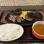 Steak Tei Nakano Ten - 一番プレートの他、スープとライスがセットになっていました('24/09/09)