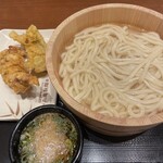 Marukame Seimen Ikeda Ten - 釜揚げうどん大500円+かしわ天190円+150円-クーポン割引30円
                        計810円