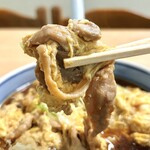 Shineicho Azumaya Sanjukkendoriten - かしわ肉にたまごが絡んで美味しいのよ