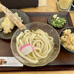 sanuki udon kobaya - 冷かけうどん　340円　平日限定定食セット　300円