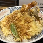 手打蕎麦 ふじや - 大海老野菜天丼と手打ち蕎麦2,200円