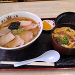 金長 - チャーシューメンミニカツ丼セット