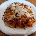 Okonomiyaki Teppanyaki Sora - 肉玉唐麺（800円）・チーズトッピング（+170円）