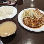 Hamburger Steak no Mise Bea - ハンバーグ＋生姜焼き　850円