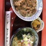 Yoshidaya - 焼肉丼　＆　塩味ミニラーメン