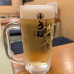 Unakushi Yakitori Ufuku Kamiya Cho - 生ビール　594円