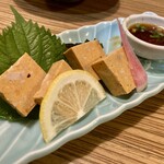 TENMASA Ni Efu Ten - あんきも　680円　東京の居酒屋のものよりもきめ細く、あんこうの脂がたっぷり。