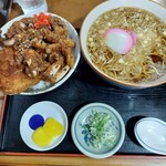 Soba Dokoro Ichibaku Kicchoan - げそ、かつ丼セット