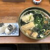 うどん屋まさ - 料理写真:ごぼう天山菜うどん650円　おにぎり¥200