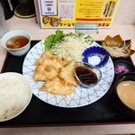 光玉母食堂 めし しんちゃん - 2024年10月　とり天定食　ご飯小　1210円