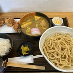 Kodawari Men Dokoro Katou - カレーつけ麺ごはん付き（麺大盛り）1150円+200円　からあげトッピング　350円