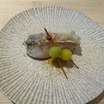 SUSHI Y - 甘鯛の松笠焼き、お昼のコースとしては料理の種類（数）が多かったです。それぞれに特徴があるので「次は何かな？」と楽しみになりました