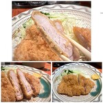 Aji no Katsueda - ＊衣は薄めで、パン粉のキメが細かいタイプ。(〃▽〃) ＊ロースですけれど脂身が少ないのは嬉しい。甘みを感じる美味しいお肉でした。♪